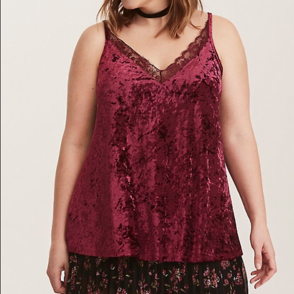 Red/Burgundy Velvet Torrid Cami